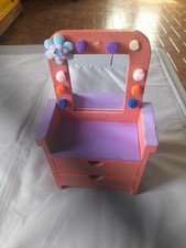 Petite Coiffeuse en Bois Peinte/Poupée/Enfant/21 x12x6,8 cm