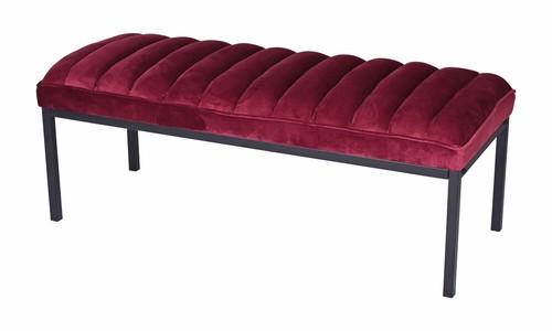 Banquette velours rouge - banquette,