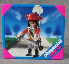 PLAYMOBIL 4627 MOUSQUETAIRE rouge garde royal soldat roi moyen age BOITE NEUF
