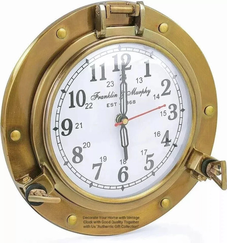 Ancienne horloge murale - , hublot