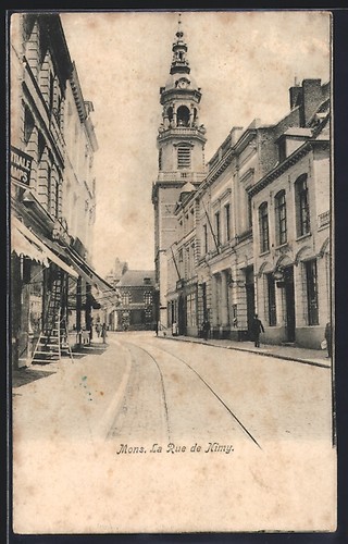 Cpa mons rue - mons,,