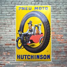 Plaque émaillée HUTCHINSON pneu moto enamel sign emailschild