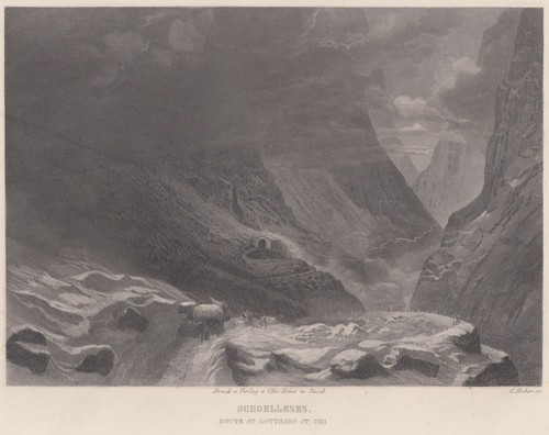 Schoellenen uri gravure - schoellenen,