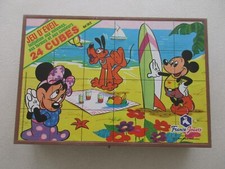 FRANCE JOUETS JEUX 24 CUBES DONALD MICKEY MINNIE PLUTO RIRI FIFI LOULOU REF 24/2