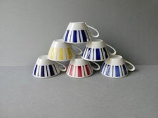 6 tasses à café en faïence, signées FB, Fenal Badonviller France