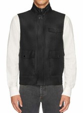 Gilet En Cuir D'Agneau Noir