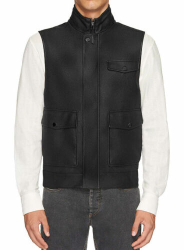 Gilet cuir agneau noir - cuir, d'agneau