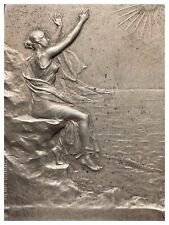 Médaille bronze argt " Femme drapée sur un rocher implorant le soleil " DUBOIS