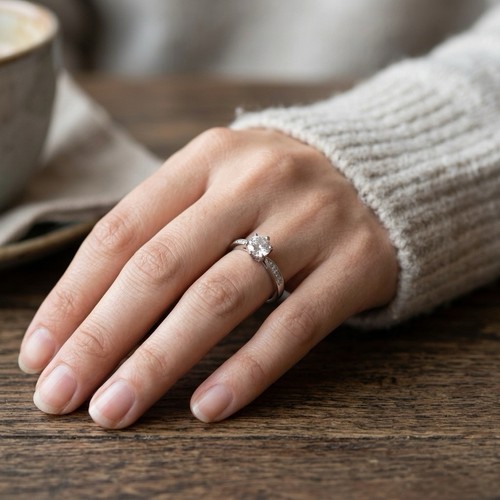 Bague solitaire argent - bague,