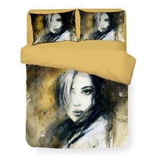 Housse de couette Sateen HD Photographique Peint Femme Isabel Double cm. 250x200