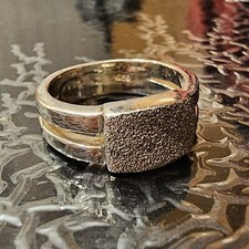 Bague Argent Texturée 80's Neuve Stock Vintage T 57 Argent Poinçon 925