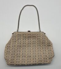 Sac À Main Vintage En Tapisserie Crocheté Fait Main Décoré 24 Cm