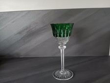 verre à vin Rouge Eau  du Rhin cristal Vert   SAINT LOUIS modèle TOMMY 19,8 cm.