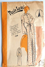 ? 1022 Ancien PATRON PARIS LUXE VINTAGE FRENCH Chemise de nuit T44