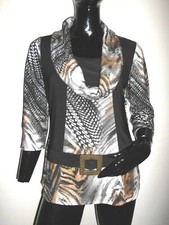 CHAUD DOUX PULL COL BENITIER FEMME FRANK LYMAN DOUBLE D'UN TOP NOIR T:38/40