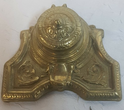 Encrier bronze massif style - massif,