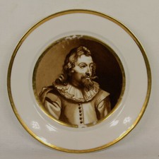 Antique Porcelain Charger Plate French Nobleman 19th century 