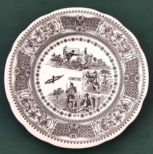 Assiette parlante en faïence de Gien (XIXe s.), Rébus n°4, 20 cm