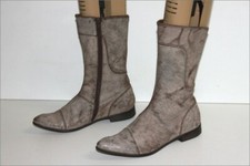 IKKS  Mi Bottes Cuir Vieilli Blanchi Marron Taupe Doublées Cuir T 38 TTBE