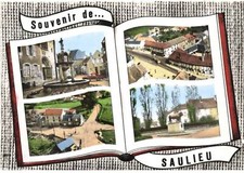 21 SAULIEU AK#DC400 MULTI-VUES PLACE DE LA FONTAINE LA BASILIQUE OEUVRE DU SCU