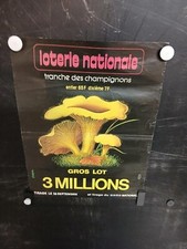 AFFICHE LOTERIE  CHAMPIGNONS  40X30CM  VERS 1970