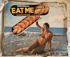 Carton publicitaire  dates 1950/60 " EAT ME " 43,5 X 52cm