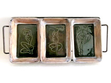 Rare ensemble de 3 raviers en céramique Atelier Cérenne, Vallauris