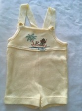 salopette culotte courte Absorba, stature 74, layette, barboteuse, vintage