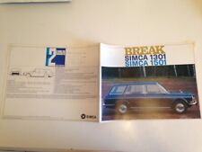 ancien brochure dépliant catalogue publicitaire SIMCA BREAK 1301 1501 *   C23