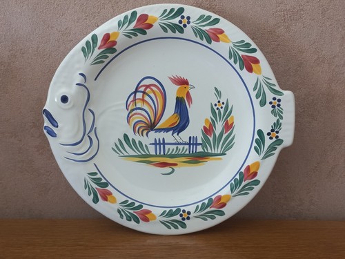 Assiette coq en - ", faience