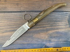 Ancien Couteau VENDETA BLASON CORSE CORNE BLONDE  PALME VINTAGE KNIFE MESSER