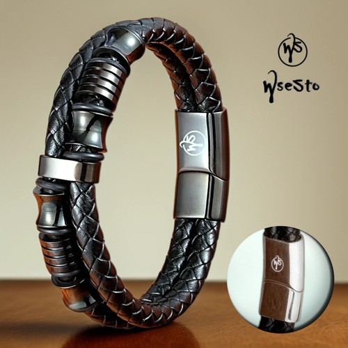 Bracelet wsesto cuir noir - cuir,
