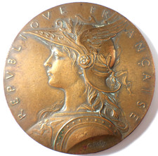 MÉDAILLE EN BRONZE – LA MARIANNE PAR OSCAR ROTY – MINISTÈRE DE L’INTÉRIEUR – 51