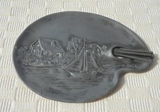 ANCIEN VIDE POCHE EN REGULE SIGNE A . RUCHO FORME PALETTE DE PEINTRE  DN1354