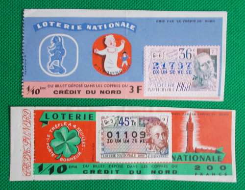 Billets loterie crédit du - 2,