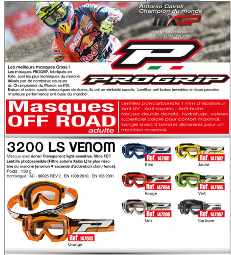 Lunettes masque cross progrip - cross,