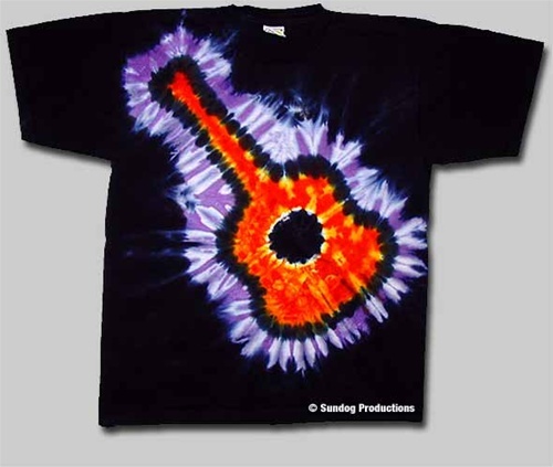 Guitar tie dye shirt size - tie, (size