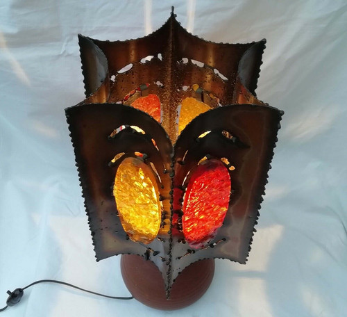 Lampe brutaliste signée - lampe,