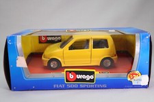 LG214 BURAGO Super Collection 0194 1/24 1:24 Voiture Fiat 500 Sporting jaune 