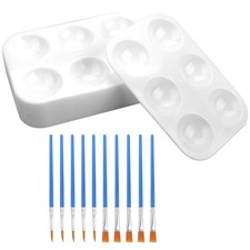 20 Pièces Palette Peinture Enfant Adulte, Palette Aquarelle Vide avec 6 Puits...