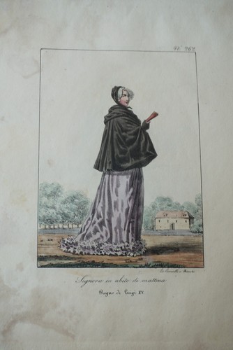 Litho couleur costume portrait - costume,