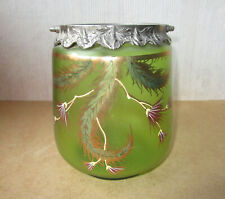 Ancien très beau seau à biscuits peint et émaillé XIXe sans couvercle ni anse.