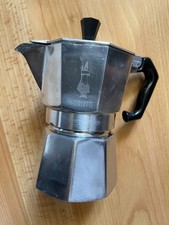 Bialetti Ancienne cafetière italienne inox Moka Express 1/2 tasses hauteur 13 cm