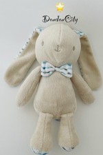 5625?Doudou Peluche Lapin Rabbit Laboratoire Klorane Beige Cercle Noeud Bleu