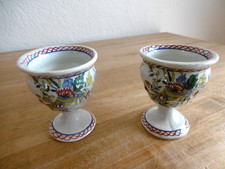 DEUX COQUETIERS FAIENCE GIEN