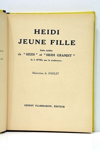 Heidi jeune fille spyri - spyri, paris