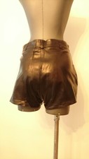 Short  N°26 cuir Agneau "Noir" Vintage 1980 - "PELLESSIMO" - T.36/38 - Neuf