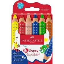 Crayons de couleur - Ergonomique - Mine XXL Jumbo - 6 couleurs - Faber-Castell