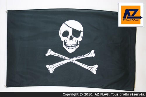 Drapeau pirate tête mort - drapeau,
