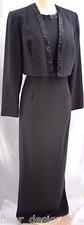 Karen Miller black formal Beaded Mother of the bride gown Bolero jacket  Size 10